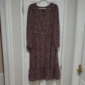 Elegant Mixed Print Plus Size Dress